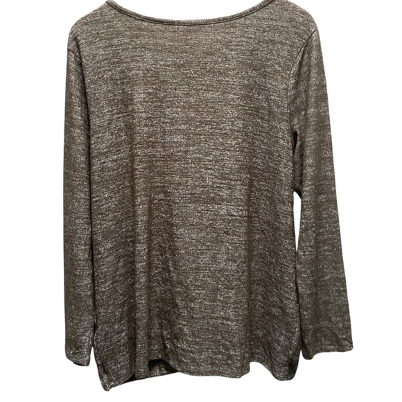 NY Collection Woman Olive Heather with‎ Stud Embellished Shoulders Top - Picture 7 of 10